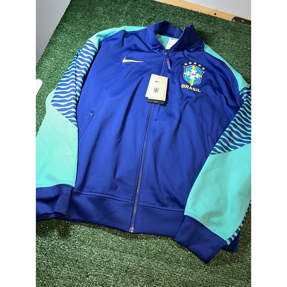 Nike Dri-FIT Brazil Strike 2024 Men's Size M Anthem Soccer Jacket - Picture 2 of 9